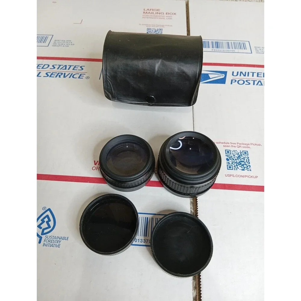 Kalimar Aux Wide Angle 2M & Telephoto Lens 2M Set Made In Japan Vintage